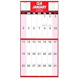 G4GADGET Wandkalender 2026, riesiger Druck, Monatsansicht – leicht lesbarer großer Zahlenplaner mit britischen Feiertagen | Spiralbindung zum Aufhängen für Zuhause, Büro und Schule