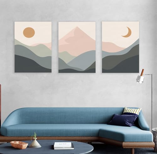Art mural bohème moderne affiche affiche montagne lune - 4