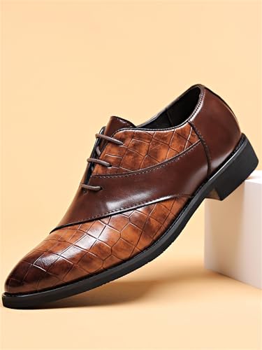 Men's Trendy Dress Shoes Business Formal Lace-up Oxfords Modern Casual Derby Shoes2