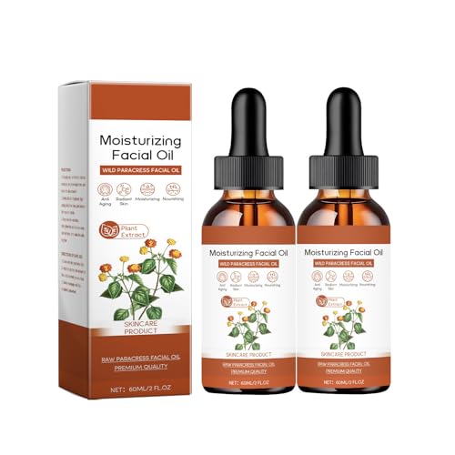 2 x 100 % reines Bio-Paracress-Öl, biologisches Paracress-Gesichtsserum, feuchtigkeitsspendendes Anti-Aging-Öl, angereichert mit Kollagen, reduziert feine Linien und Falten