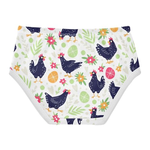 Wusikd Chickens Girls' Underwear Cotton Easter Eggs Girls Briefs Soft Toddler Underwear 3T2