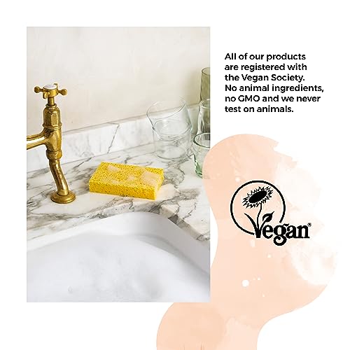 Wilton London Eco-Friendly Sponge Twin Pack - Plastic Free - Vegan - Biodegradable Made from Wood Pulp - Super Absorbent - Multi-Purpose - Freshen up in The Dishwasher