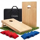Cornation Cornhole Set aus Holz 90x60cm - Hochwertiges Outdoor Wurfspiel für Garten & Freunde - inkl. 8 Bags & Tragetasche - Cornhole Spiel Outdoor für Erwachsene & Kinder