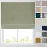 Barnes Blinds - Soft Textured Ara Blackout Roman Blinds -Durable Fittings Easy Fit (Sage Green 153cm)