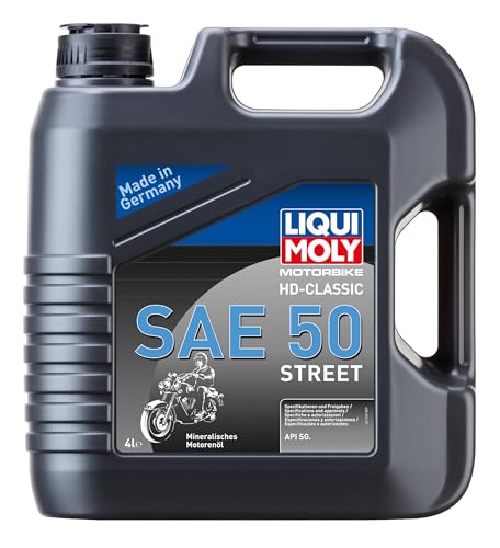 LIQUI MOLY Motorbike HD-Classic SAE 50 Street, 4 L, Huile moteur à moto, SKU: 1230, Noir