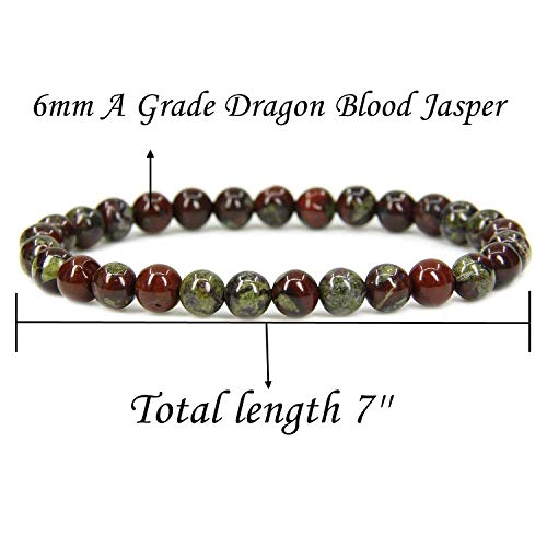 Image of Handmade Gem Semi Precious Gemstone 6mm Round Beads Stretch Bracelet 7 inch Unisex