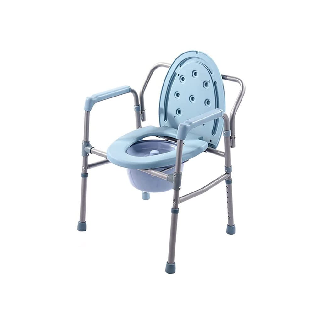 Gthtuhfd A Foldable Commode Shower Chair, Stainless Steel, Portable, Height Djustable, Non-Slip Toilet Chair For Disabled Nd Elderly