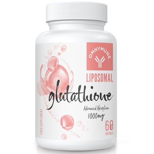 Glutatión Liposomal 1000 mg, Cápsulas Blandas De L-Glutatión Reducido Con Vitamina C Y Ácido Hialurónico, Sin Gluten, No Ogm, 60 Cápsulas