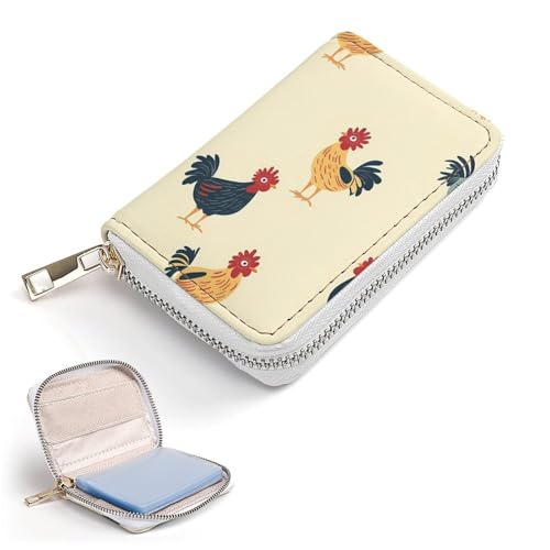 Roosters Chicken Small Business Credit Card Holder Wallet with 20 Card Slots Case Coin Purse Pouch2