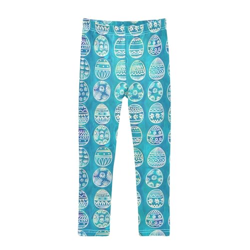 Mandala Blue Egg Girls Leggings Athletic Pants Tights Stretch Bottom