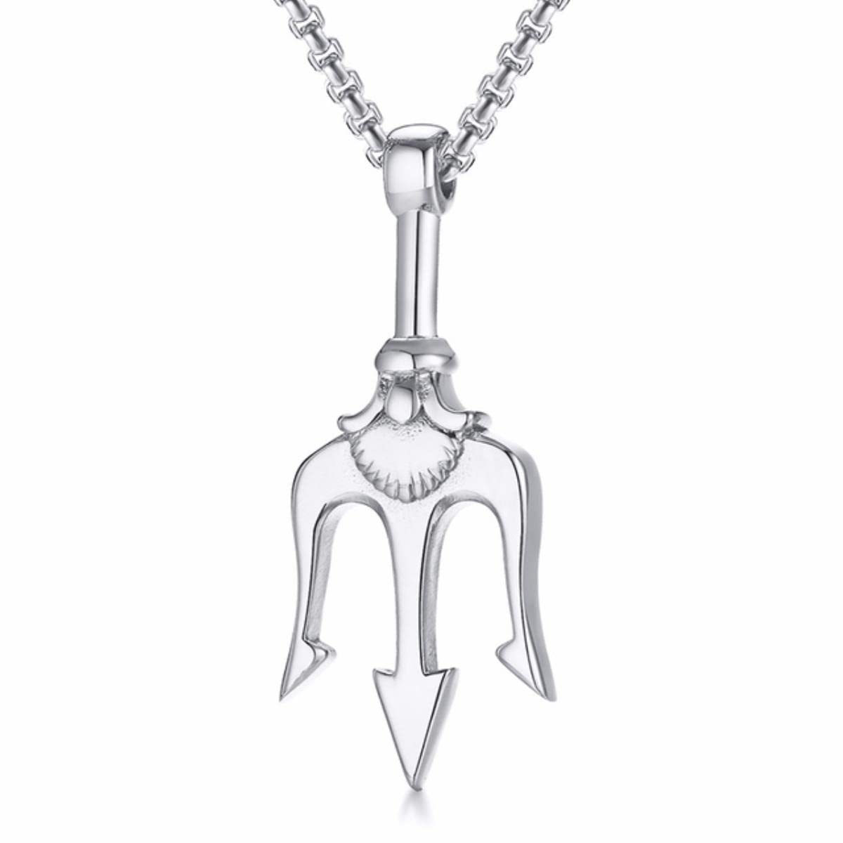 Collana SC Creative con Tridente di Poseidone, Ciondolo Regolabile Antico, Amuleto, Gioielli Punk per Uomo e Donna