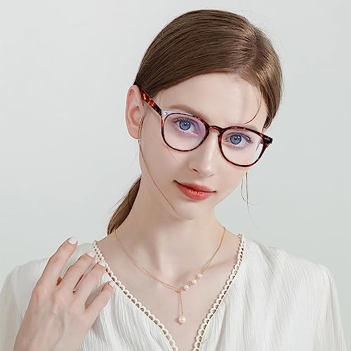 Image of Henotin 6 Pack Reading Glasses for Women Men Blue Light Blocking Stylish Computer Readers with Leather Case