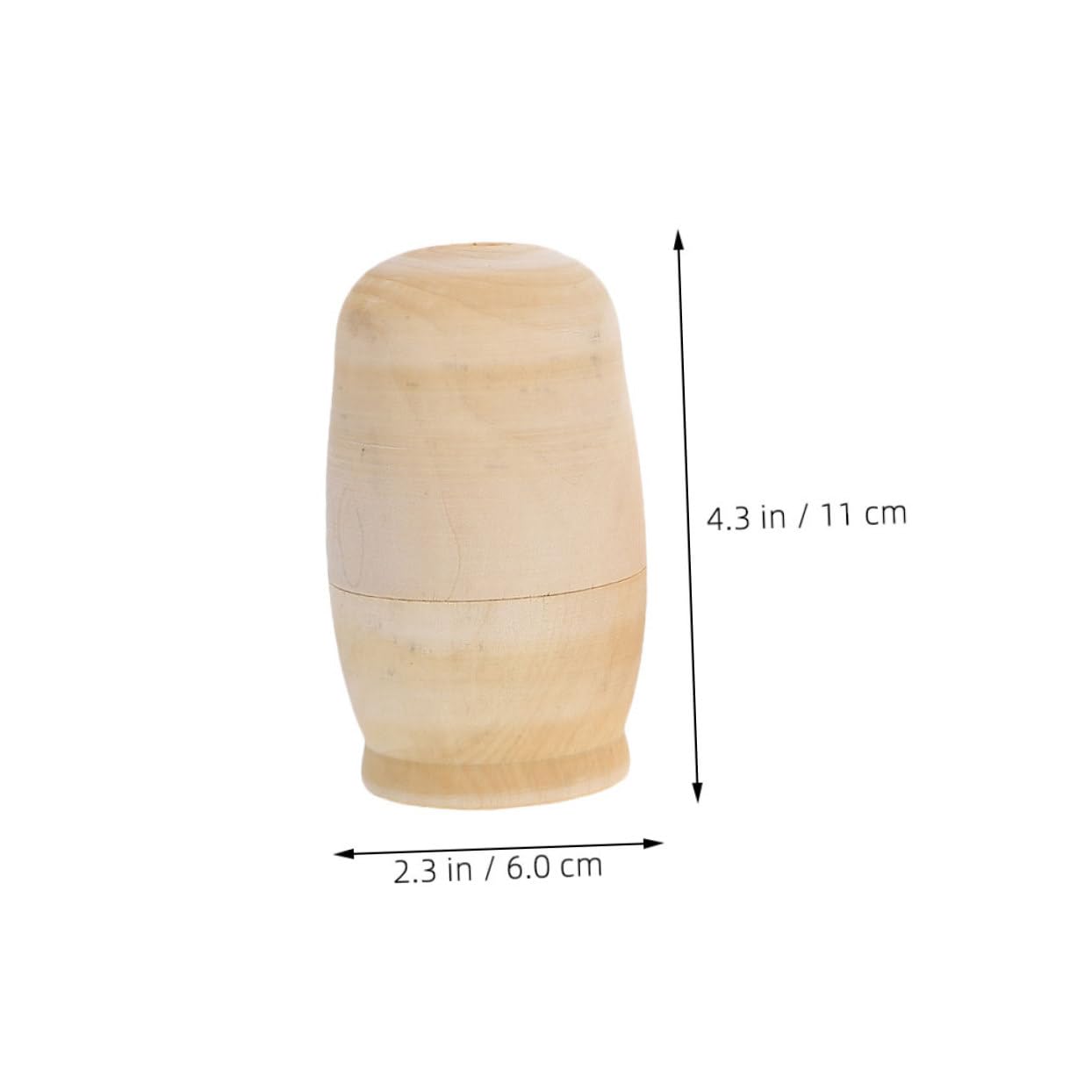 Muñecas Rusas de Madera sin Pintar 5 Capas Estructura Anidada para Manualidades Creativas y Almacenamiento Compacto Adecuado para Fiestas y Regalos
