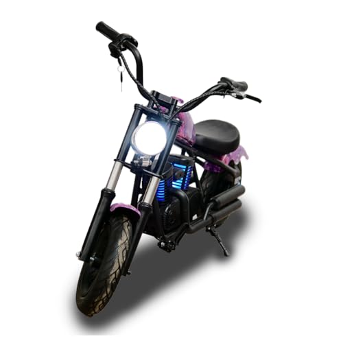 Ataa Chopper Black 24v - Rosa - Moto eléctrica Infantil ATAA Chopper Black 24V con Licencia, Motor 160 W, Ruedas de Goma inflables, Luces LED y Asiento ergonómico