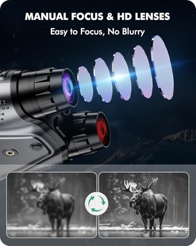 Night Vision Goggles, 4K Night Vision Binoculars, 4" HD Screen Binoculars, 10X Digital NightVision for Adults, 4000mAh Battery Gray, 9 Gear Infrared with 32GB TF Card - Image 2