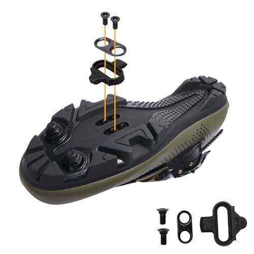 FOTGROY Bike Cleats Compatible with Shimano SPD SH51, MTB Cleat Set Suitable for Men and Women Indoor Mountain Outdoor Road Cycling Black