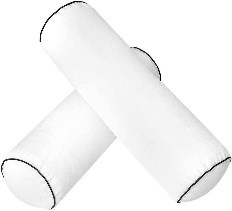 *Cover ONLY* Style6 Crib Size 50"x8" Contrast Piped Trim Bolster Pillow Slipcover AD106