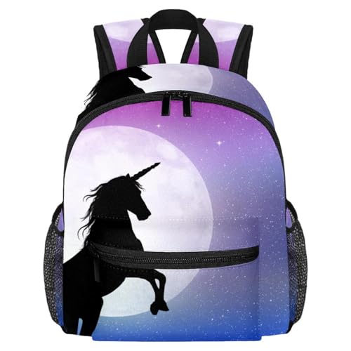 Sac à dos licorne au clair de lune léger avec poches de bouteille