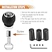 LAINLOY Car Shift Knob, 6 Speed Car Transmission Shift Head, Black Leather Shift Handle, Universal Shift Knob Lever Kit, Automatic or Manual Transmission Gear Shift Knob (Black 6 R Down)