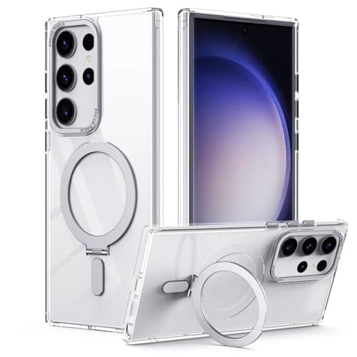 Coque magnétique Samsung S24 Ultra avec anneau de support intégré et dos mat anti-choc