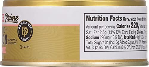 Image of Bumble Bee Prime Atlantic Salmon, 5 oz Easy Open Cans (Pack of 12) - Premium Salmon - 24g Protein per Serving - Gluten Free & Kosher