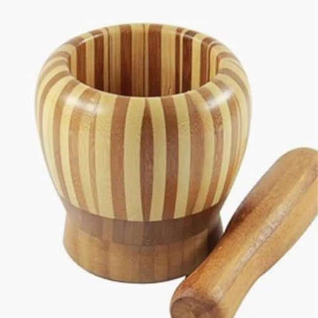 QUQUQ Mortar and Pestle Set Old Fashioned Garlic Pounder Garlic Masher Household Manual Grinder Pestle Set Seasoning Spice Tools