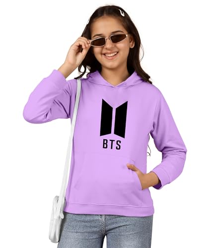 Image of KYDA KIDS Girls Cotton Hooded Sweatshirt | Regular Fit Full Sleeves Winter Wear Hoodies