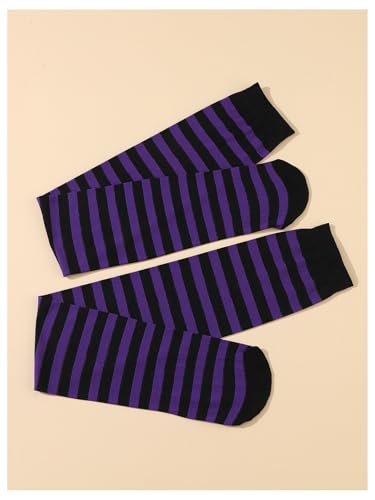 Image of SHENHE Women's Striped Thigh High Socks Over The Knee Socks Tights Long Socks Leg Warmers