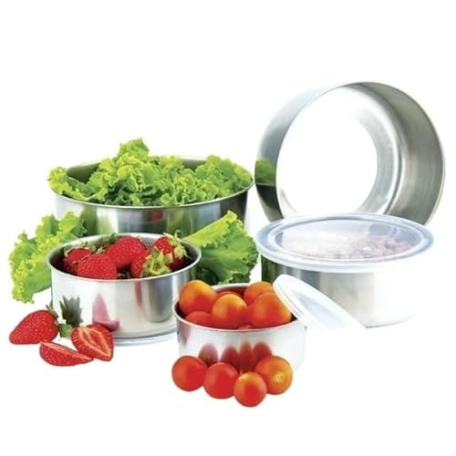 Conjunto de Tigelas de Inox com Tampa – 5 peças. Elegância e Durabilidade para Sua Cozinha