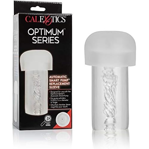 CalExotics, Optimum Series Automatic Smart Pump Replacement Sleeve Male Silicone Masturbation Sleeve – 5 Inch Adult Male Masturbator Sex Toy – Clear Maintenance Free, 1 Count