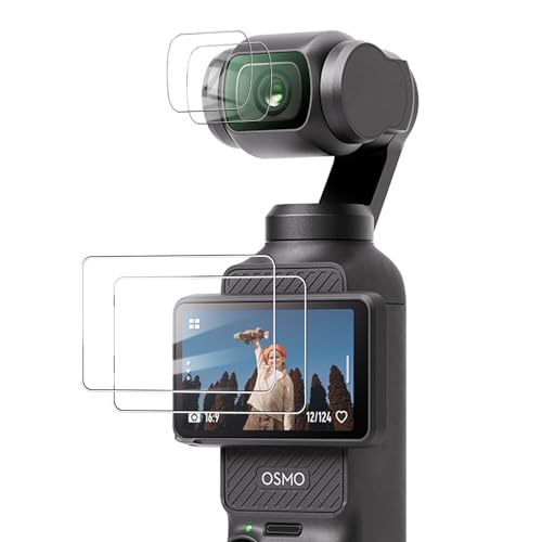 【2枚】for Osmo Pocket 3ガラスフィルム メイン画面用2枚+カメラレンズ用2枚【JIAYJP】9H高硬度 耐衝撃 防汚 気泡レス リと傷を防ぐ スクリーン 強化ガラス 液晶保護フィル 液晶保護 キズ防止 高透過率 Osmo Pocket 3
