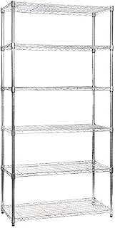 Commercial Quality Chrome Wire Shelving Unit - 6 Tiers, H1800 x W900 x D450 mm