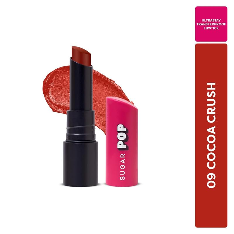 Image of SUGAR POP Ultrastay Transferproof Lipstick 09 Cocoa Crush - 4 gms - Enriched with Vitamin E | Smooth Glide | Waterproof | Longlasting|Moisturizing lipstick