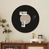 Runde Filz-Pinnwand, 40/60 cm, Retro-Vinyl-Schallplatten-Filz, Pinnwand, Wandkunst, Display-Panel für Fotos, Memos, Wanddekoration, selbstklebende Sichttafel (Kamel, 40 cm)