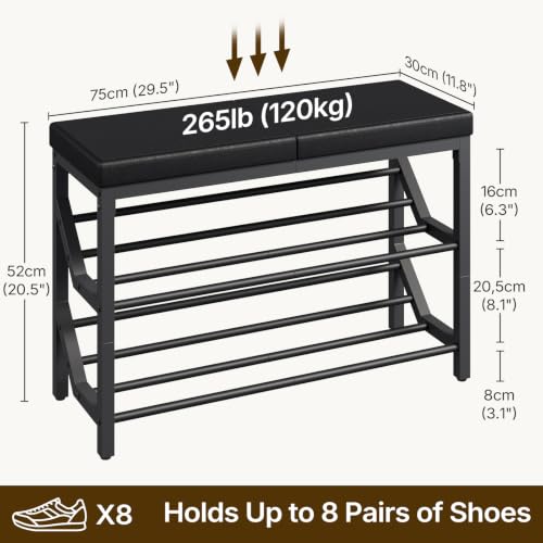 Shoe-Bench-with-Cushion-Entryway-Bench-with-Shoe-Storage-HX09BB-Shoe-Rack-Bench-with-PU-Leather-Cushion-Slanted-Shoe-Rack-with-Bench-Shoe-Storage-Bench-for-Entryway