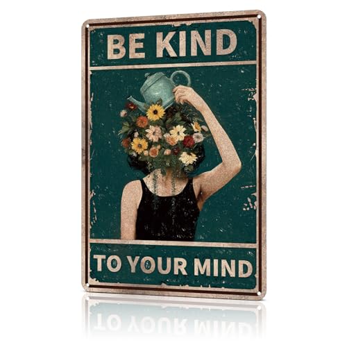 Azppan Letrero de metal de estaño vintage para decoración de pared, póster bohemio para decoración de habitación, decoración estética para el hogar, dormitorio, oficina, regalos para mujeres, 8 x 12