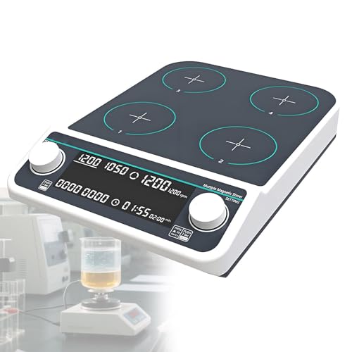 Agitador magnético multiposición con placa calefactora, mezclador de laboratorio de 50 a 1500 RPM, motor sin escobillas, pantalla LCD, control síncrono/asíncrono, equipo de laboratorio para inves