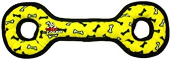TUFFY- World's Tuffest Soft Dog Toy- Ultimate Tug-O-War -Yellow Bone- Squeakers - Multiple Layers. Made Durable, Strong & Tough. Interactive Play (Tug, Toss & Fetch). Machine Washable & Floats
