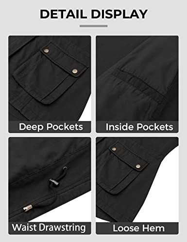 Soularge Women's Plus Size Windproof Fall Jacket With Detachable Hood(Black,3X) #TOP5