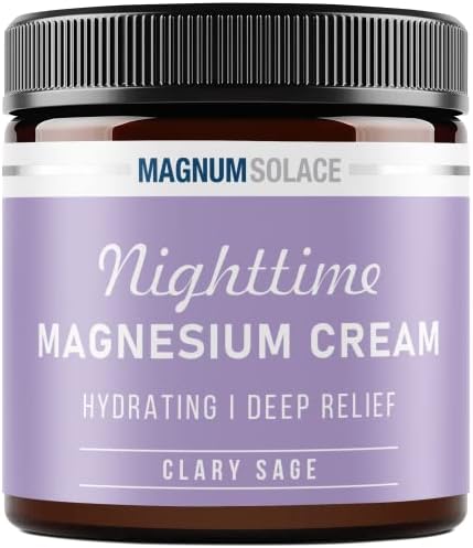 Magnesium Lotion – Nighttime Magnesium Cream – Apply to Legs, Arms or Chest - Topical Magnesium Chloride – USA Made and Safe for Kids (Clary Sage)