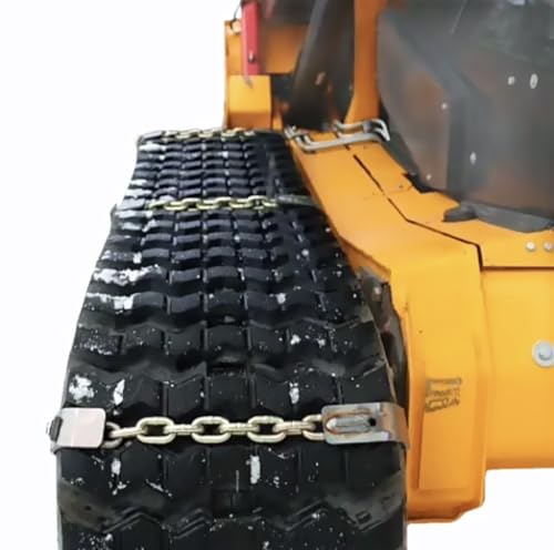 Chains for Tracks - Heavy-Duty Steel Chain for, Tractors, Skid Steers, Excavators & Tracked Machines - Improves Traction in Mud, Snow, & Ice 14 Piece Kit (S 13-14.5in (350mm))