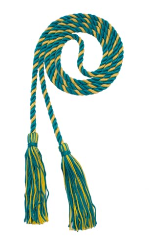 Image of Graduation Honor Cord - Teal /Gold - Every School Color Available - Made in USA