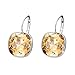 Xuping Valentine's Day Gorgeous Fashion Crystals from Swarovski Huggies Hoop Earrings Women Girl Party Jewelry Mom Gifts (Yellow-Gold)