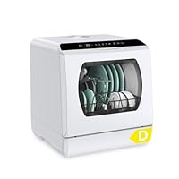 Hermitlux Mini Geschirrspüler für 5 Maßgedecke (5L Tank), Tischspülmaschine mit 6 Programme inkl. 360° Sprüharme | Warmlufttrocknung | Energieklasse D | Ohne Installation