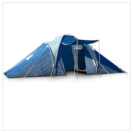 Relaxdays 6 personer tält familjetält av polyester med två skåpor 570 x 210 x 185/150 cm