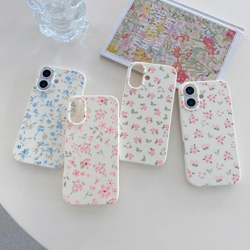 QLTYPRI for iPhone 16 Case, Cute Pink Floral Flower Pattern Aesthetic Phone Case, Raised Camera Protection Soft Slim TPU Shockproof Protective Phone Cover for Girls Women - Pink - Image 6
