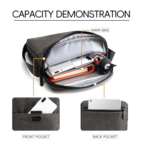 Mens Crossbody Bag Waterproof Shoulder Bags with Adjustable Strap Fits 10.1" Tablet Small Sling Bag Messenger Bag for Travel4