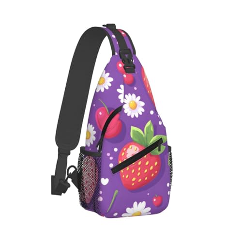 Morrales Sling con Estampado de Fresas para Hombre y Mujer miniatura 2