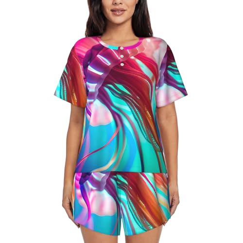 Pyjama court méduse anti-chaleur ensemble confort pour femme