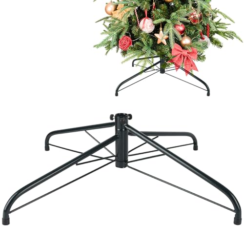 CCINEE Metal Christmas Tree Stand, Universal Folding Xmas Tree Stand 23.6 Inch Replacement Tree Stand Base for 6.8 ft‑8 ft Christmas Artificial Trees Fake Tree,Green